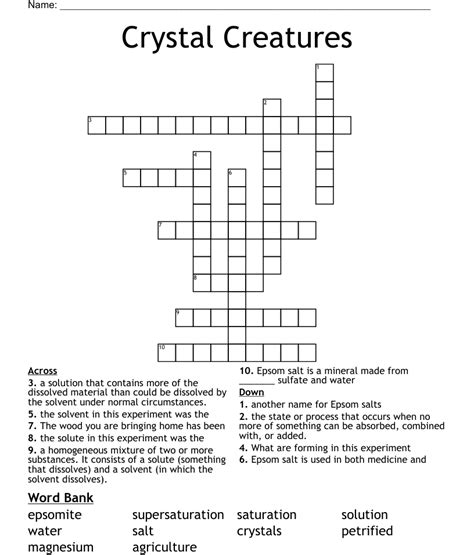 crystalline rock crossword|crystal lined rock crossword puzzle.